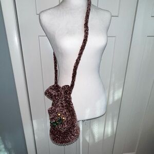 Hand made crocheted bucket purse - new